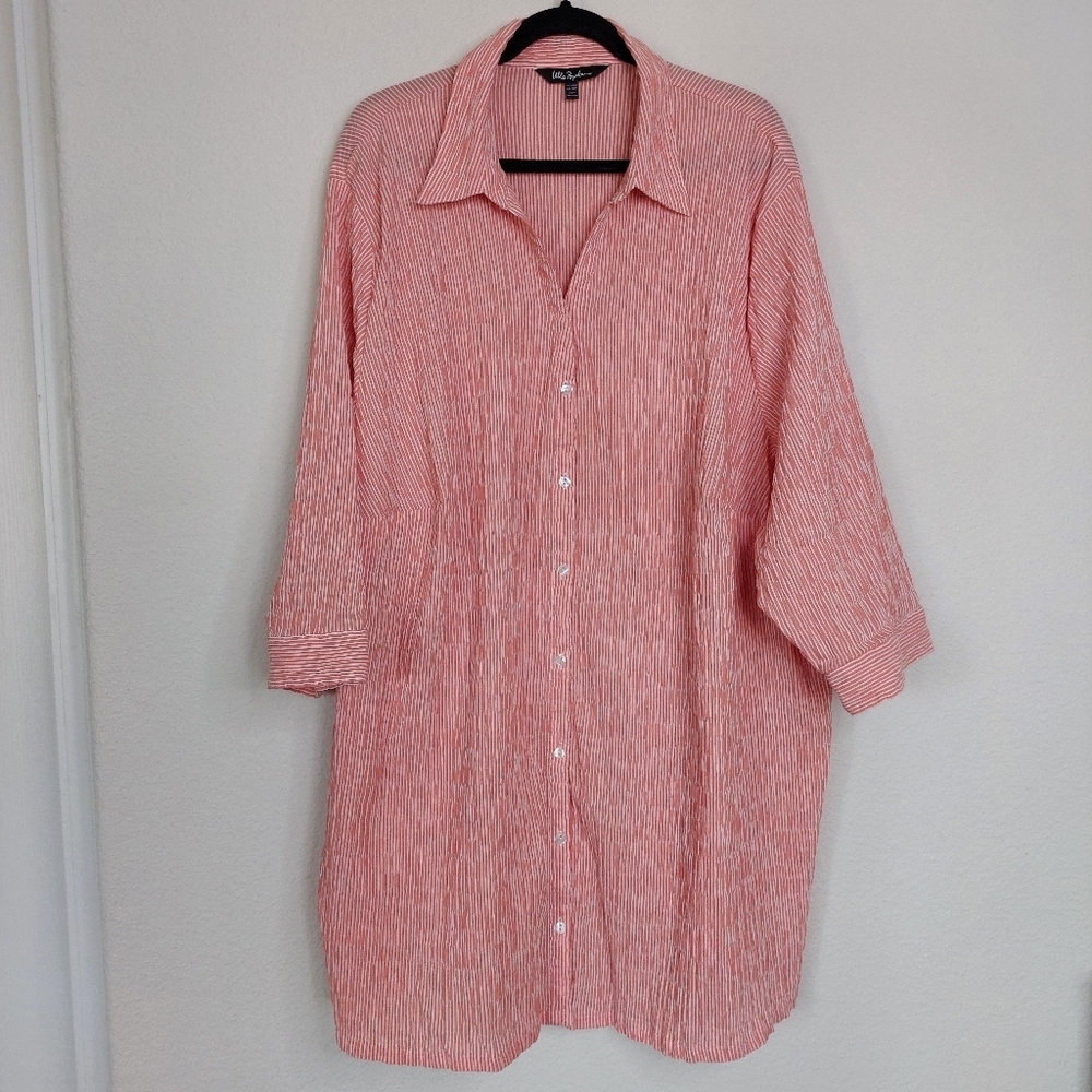 Ulla Popken Textured Stripe Button Front Blouse‎ Size 32/34 - Picture 4 of 12